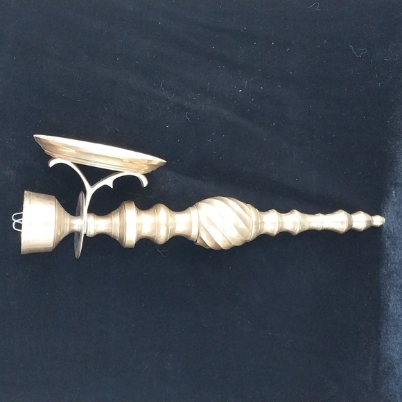 Vintage Brass Wall Candle Sconce - Picture 3 of 10